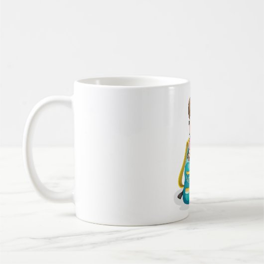 Junge in Rucksack Wave Fun School Kind Kaffeetasse (Links)