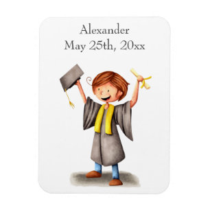 Junge in schwarzer und gelber Robe, Illustration z Magnet