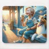 Junge isst Eiscreme Cone Mousepad (Vorne)