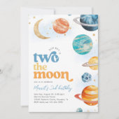 Junge ist Zwei der Mond-Party Einladung (Vorderseite)