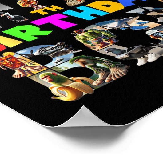 Junge Italienische Brainrot für Kinder Birthda Poster (Ecke)