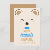 Junge JA ALGE Teddy BAR BIRTHDAY Party blau Einladung (Vorne/Hinten)
