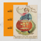 Junge Jack O Lantern Kürbis Gedicht (Vorne/Hinten)