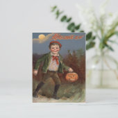 Junge Jack O Lantern Süßigkeiten oder Saures Postkarte (Stehend Vorderseite)