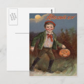 Junge Jack O Lantern Süßigkeiten oder Saures Postkarte (Vorne/Hinten)