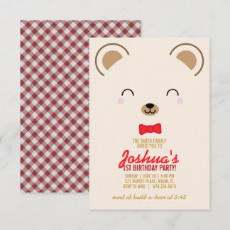 Junge JEDES ALTER Teddy BEAR PICNIC Geburtstagspar Einladung