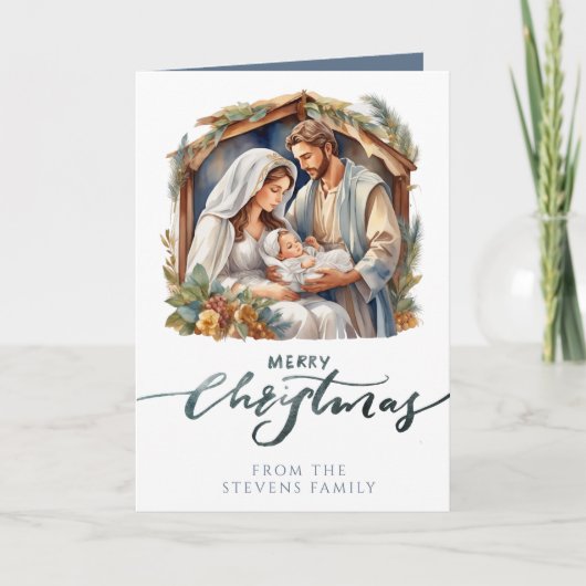 Junge Jesus in der Krippe des Mangers Geflochtenes Karte (Vorderseite)