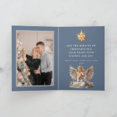 Junge Jesus in der Krippe des Mangers Geflochtenes Karte (Innenseite)