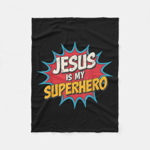 Junge Jesus ist mein Superheld Christlicher Gott S Fleecedecke