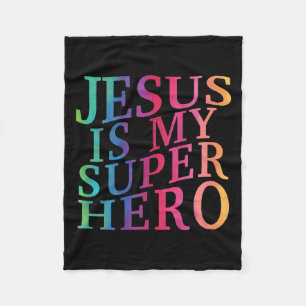 Junge Jesus ist mein Superheld Christlicher Gott S Fleecedecke