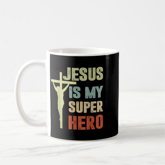 Junge Jesus ist mein Superheld Christlicher Gott S Kaffeetasse (Links)