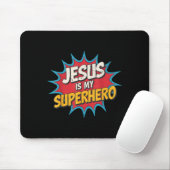 Junge Jesus ist mein Superheld Christlicher Gott S Mousepad (Mit Mouse)