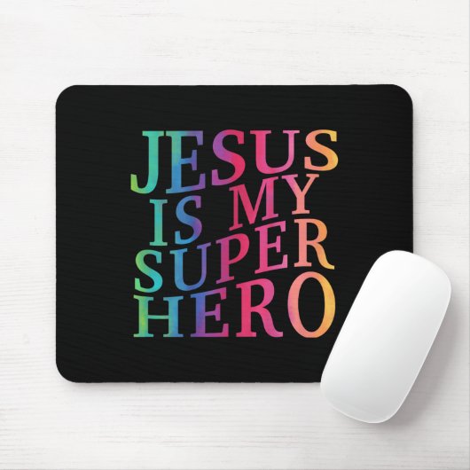 Junge Jesus ist mein Superheld Christlicher Gott S Mousepad (Mit Mouse)