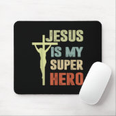 Junge Jesus ist mein Superheld Christlicher Gott S Mousepad (Mit Mouse)