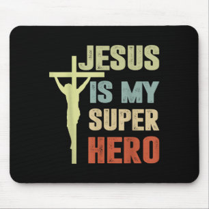 Junge Jesus ist mein Superheld Christlicher Gott S Mousepad