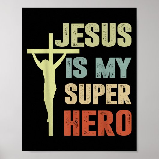 Junge Jesus ist mein Superheld Christlicher Gott S Poster (Vorne)