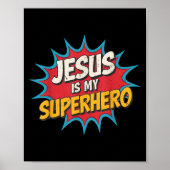 Junge Jesus ist mein Superheld Christlicher Gott S Poster (Vorne)