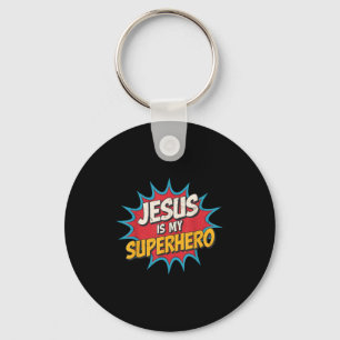 Junge Jesus ist mein Superheld Christlicher Gott S Schlüsselanhänger