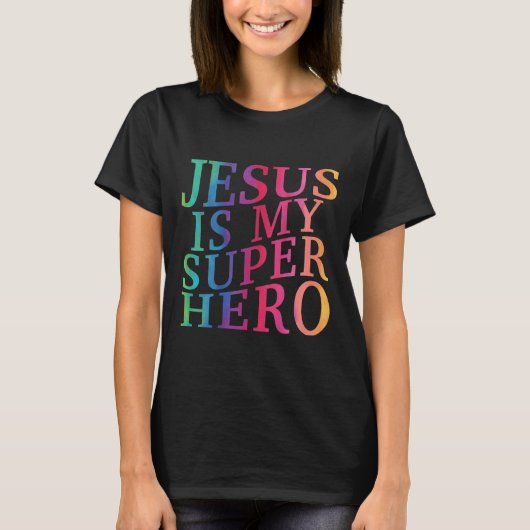 Junge Jesus ist mein Superheld Christlicher Gott S T-Shirt (Vorderseite)