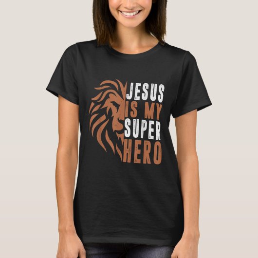 Junge Jesus ist mein Superheld Christlicher Gott S T-Shirt (Vorderseite)