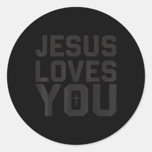 Junge Jesus Liebe Sie Minimalistisch Christlichen  Runder Aufkleber