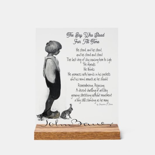Junge John Bauer Originale Poesie Acryl Sig Acrylschild (Vorderseite)