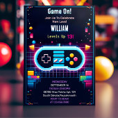 Junge Junge Coole Kinder Gaming Level Up 10. Gebur Einladung