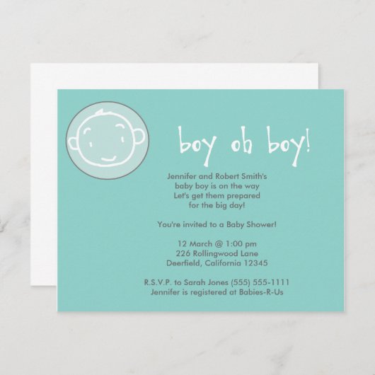 Junge, Junge! Einladung (Vorne/Hinten)