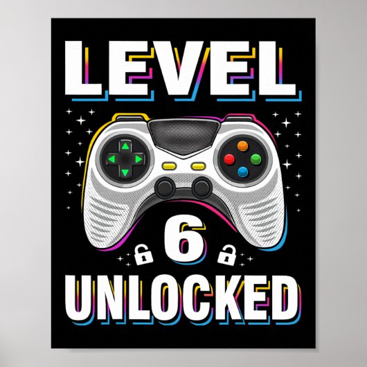 Junge Junge Junge Stufe 6 Entsperrter Video-Gamer  Poster (Vorne)
