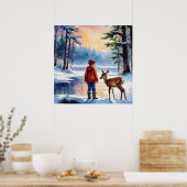 Junge Junge mit Hirsch Poster (Küche)