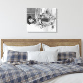 Junge Junge verkleidet als Cowboy mit Spielzeug Leinwanddruck (Insitu (Schlafzimmer))