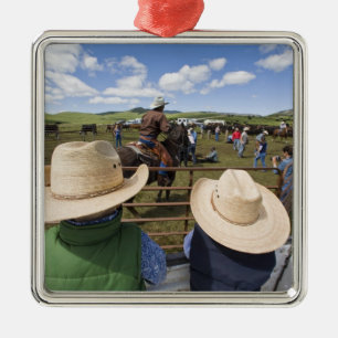 Junge Jungen auf der Hughes Ranch 2007 Silbernes Ornament