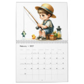 Junge Jungen fischen 12-monatige Mauer 2026 Kalender (Feb 2027)