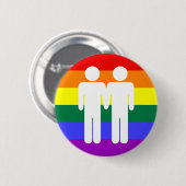 Junge + Jungen-Regenbogen-Knopf Button (Vorne & Hinten)