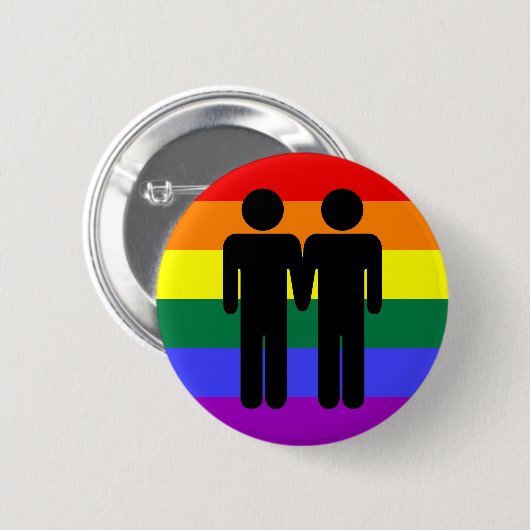 Junge + Jungen-Regenbogen-Knopf Button (Vorne & Hinten)