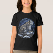 Junge Jungen schnee Leoparden schwarzen T - Shirt. Tri-Blend Shirt (Vorderseite)