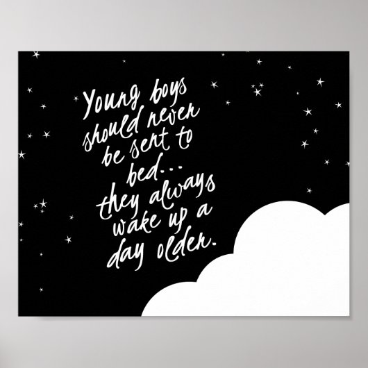 Junge Jungen sollten niemals.. Peter Pan Wall Deco Poster (Vorne)