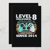 Junge Jungs, Jungs, Stufe 8 Unverriegelter Gamer Einladung (Vorne/Hinten)