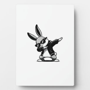 Junge Kind Ostertag Dabbing Bunny Kaninchen Hip Ho Fotoplatte