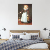 Junge Kinder mit einem Hund Leinwanddruck (Insitu (Schlafzimmer))