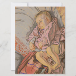 Junge Kinder schlafen auf einem Kissen Karte