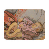 Junge Kinder schlafen auf einem Kissen Magnet (Horizontal)