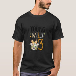 Junge Kinder Wild & 3 Safari Wildes Kind 3. Geburt T-Shirt