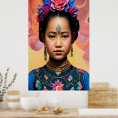 Junge kleine Prinzessin-Portrait Poster (Küche)