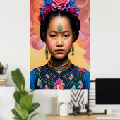 Junge kleine Prinzessin-Portrait Poster (Heimbüro)