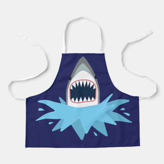 Junge Koch Funny Great White Shark Attack Schürze (Vorderseite)