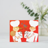 Junge Koch kochen Kochkarte Postkarte (Stehend Vorderseite)