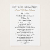 Junge Kommunion Katholische Erinnerung an Heilige (Rückseite)