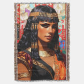 Junge Königin Cleopatra Farbige Porträtkunst Decke (Vorderseite Vertikal)