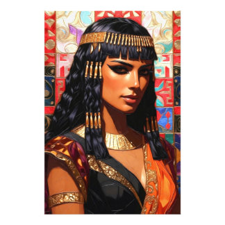 Junge Königin Cleopatra Farbige Porträtkunst Fotodruck